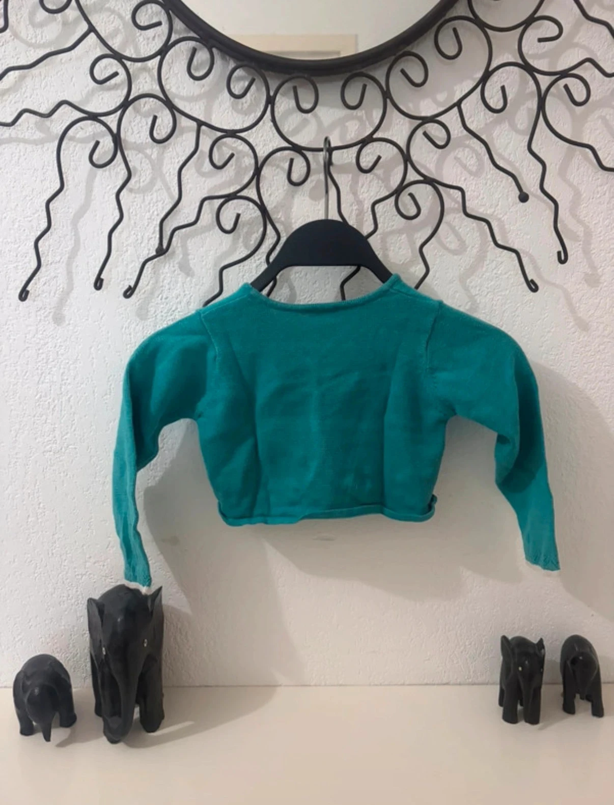 Bolero corto para bebé niña azul pato Grain de Blé con pompones - talla 24 meses (86 cm) – photo 4
